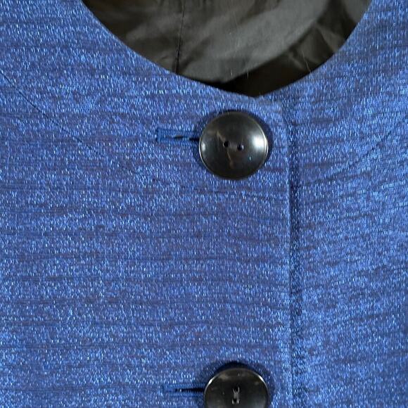 Jones Studio Separates Blue Blazer Woman's 4 Black Buttons Career Corpcore Party - Picture 5 of 13